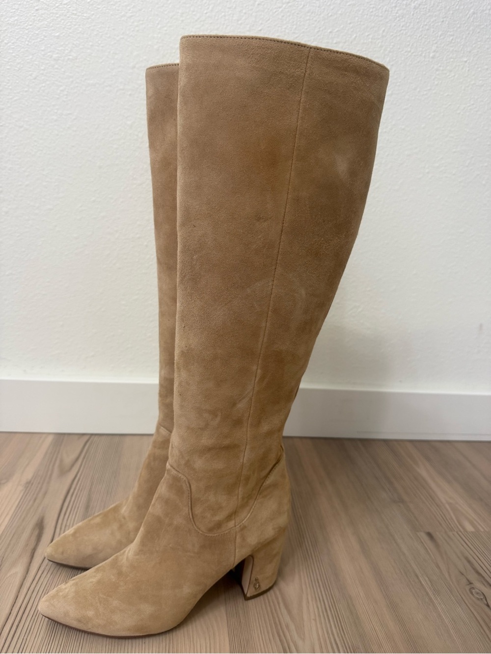 Sam Edelman Tan Suede Over-the-Knee Pointed Toe Boots - Picture 3 of 9